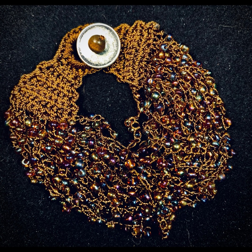 Beaded wrist cuff bracelet